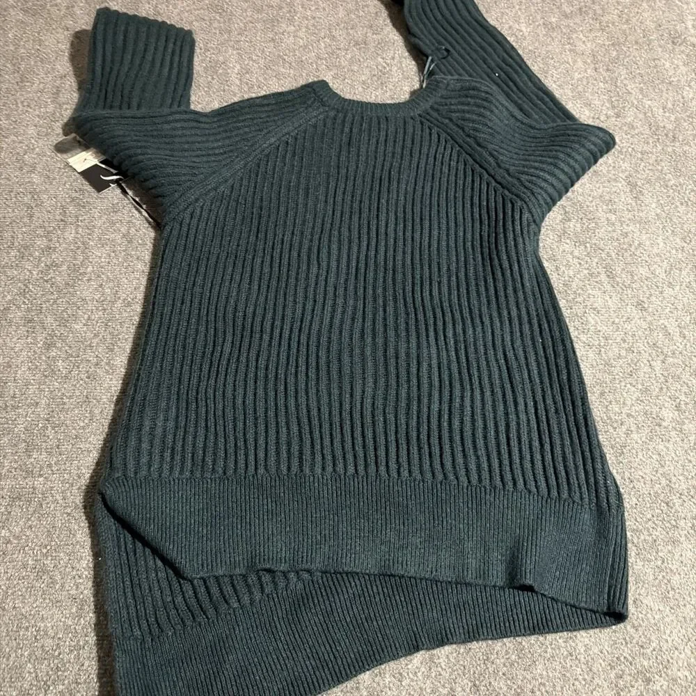 Simply Vera Vera Wang Sweater Womens M Green Pullover Chunky Knit NEW NWT